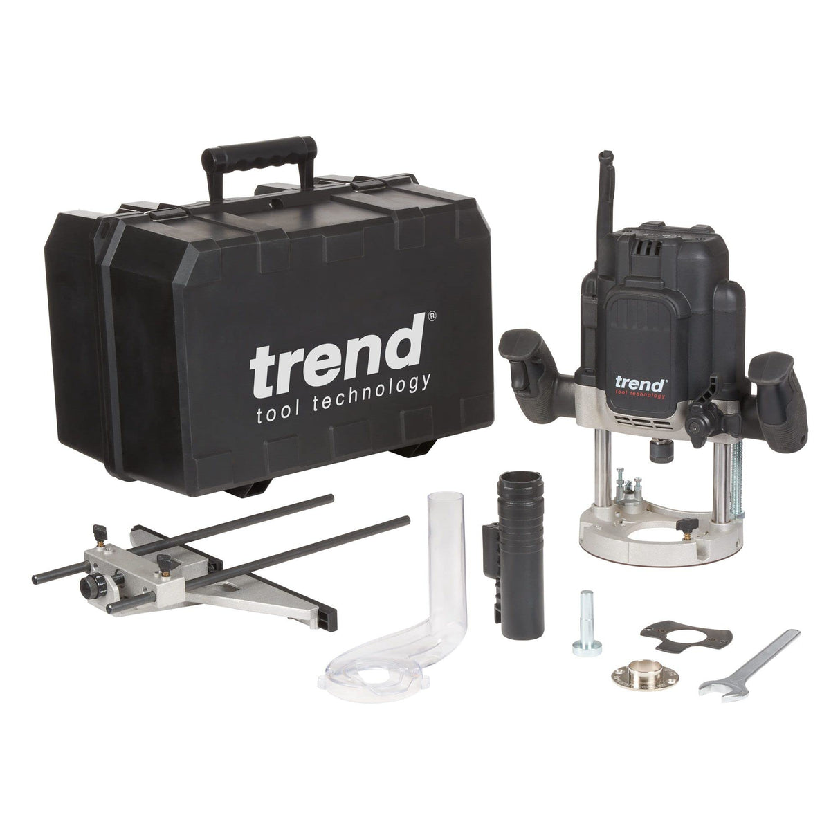 Trend T12EK 2300W Fresadora de velocidad variable de 12 mm 230 V UE, profundidad de entrada de 80 mm, perfecto para ajuste de cerradura, juntas de encimera y perfilado de madera, T12EK/EURO