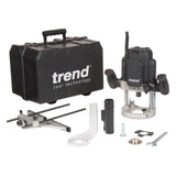 Trend T12EK 2300W Fresadora de velocidad variable de 12 mm 230 V UE, profundidad de entrada de 80 mm, perfecto para ajuste de cerradura, juntas de encimera y perfilado de madera, T12EK/EURO