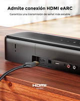 ULTIMEA Aura A60 7.1 Dolby Atmos Soundbar, con Subwoofer, Altavoz TV con Control a través de App, Sistema Surround Cinema 3D con 4 Altavoces Surround, TV Soundbar con HDMI eARC de 350W, Bluetooth