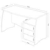 Habitdesign Mesa de Despacho con 3 Cajones, Mesa de Oficina o Estudio, Modelo Stil, Acabado en Balnco Artik y Roble Canadian, Medidas: 136 cm (Ancho) x 67 cm (Fondo) x 74 cm (Alto)