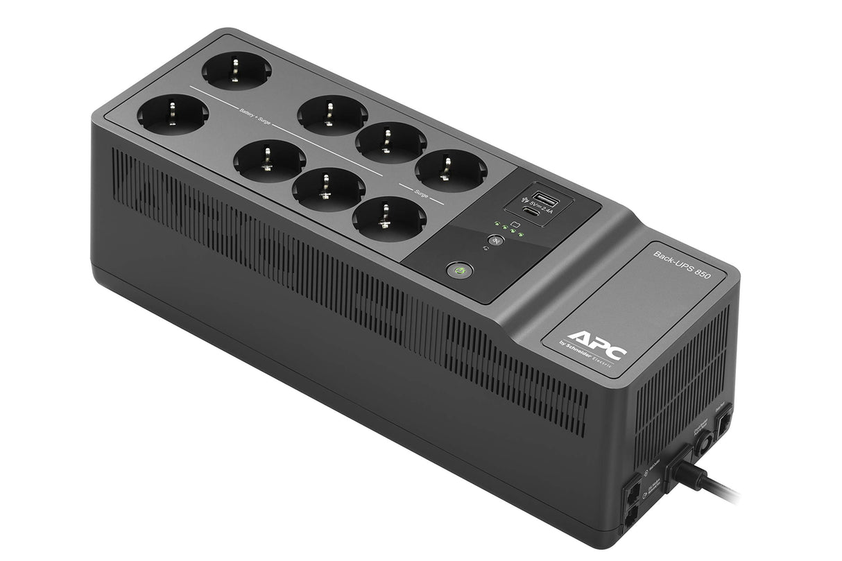 APC by Schneider Electric Back-UPS ES BE850G2 IT - Grupo de continuidad 850 VA, 8 Salidas protegidas de sobretensión, 2 Puertos de Carga USB, 520 W enchufe Italiano