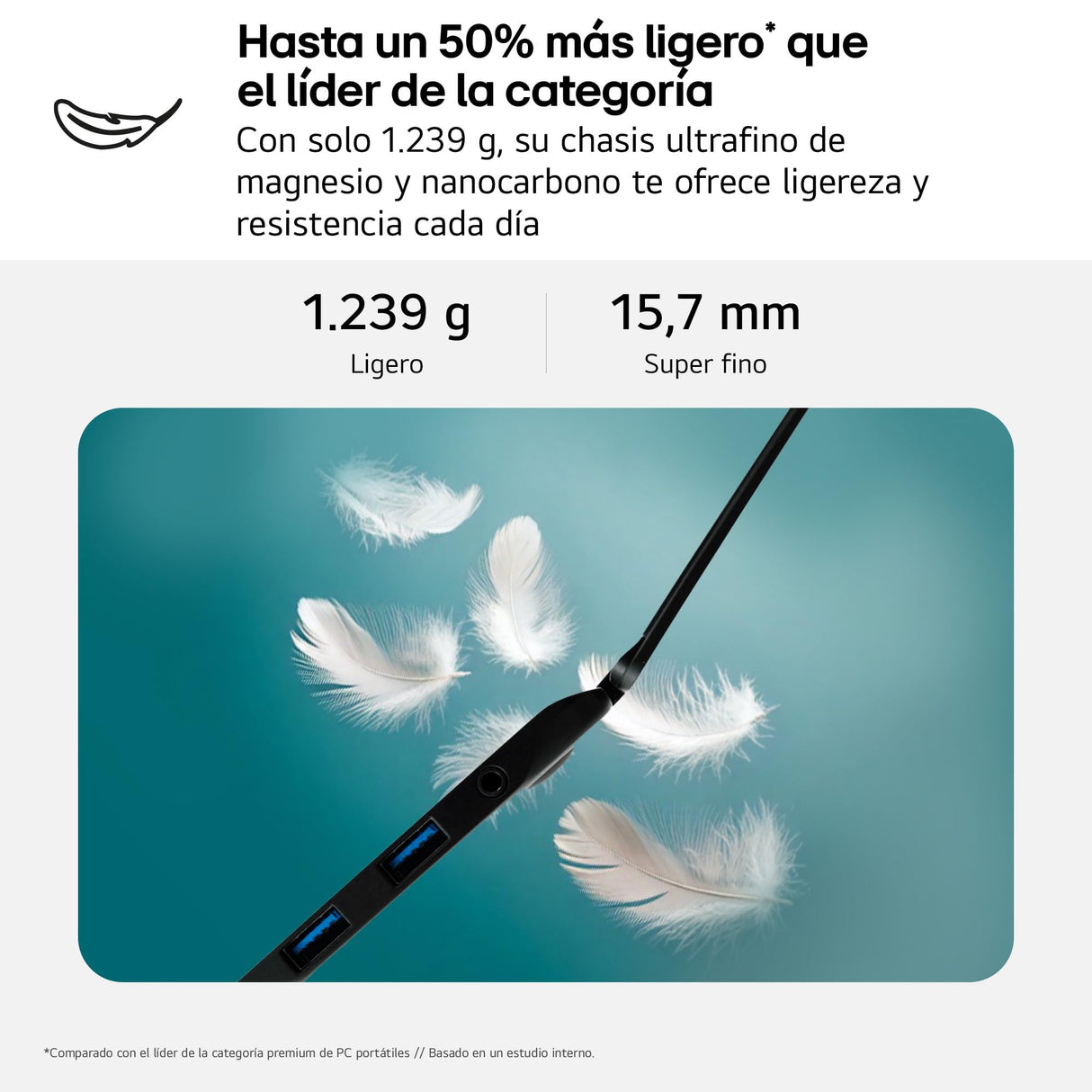 LG gram 16ZD90TL-G.AX85BN - Ordenador Portátil Ultraligero de 16" Intel Core Ultra 7 258V, 32 GB RAM, 512 GB SSD, IPS Antirreflejo, 1239g, 28.5h, FreeOS, Teclado QWERTY Español, Negro Carbón