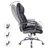 SONGMICS Silla de Oficina, Silla de Escritorio, Silla de Juego con Reposabrazos, Silla de Ordenador, Silla Ejecutiva, Altura Ajustable , para Estudio, Negro Tinta OBG57B