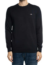 GANT Sudadera clásica de algodón con Cuello en C para Hombre, Negro, 3XL