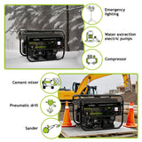 Tecnoware Power Systems - Generador de Corriente 4200 VA, Motor Gasolina 4 Tiempos, Arranque Eléctrico y Manual, Depósito 15L, Compacto y Portátil, Ideal para Camping y Construcción