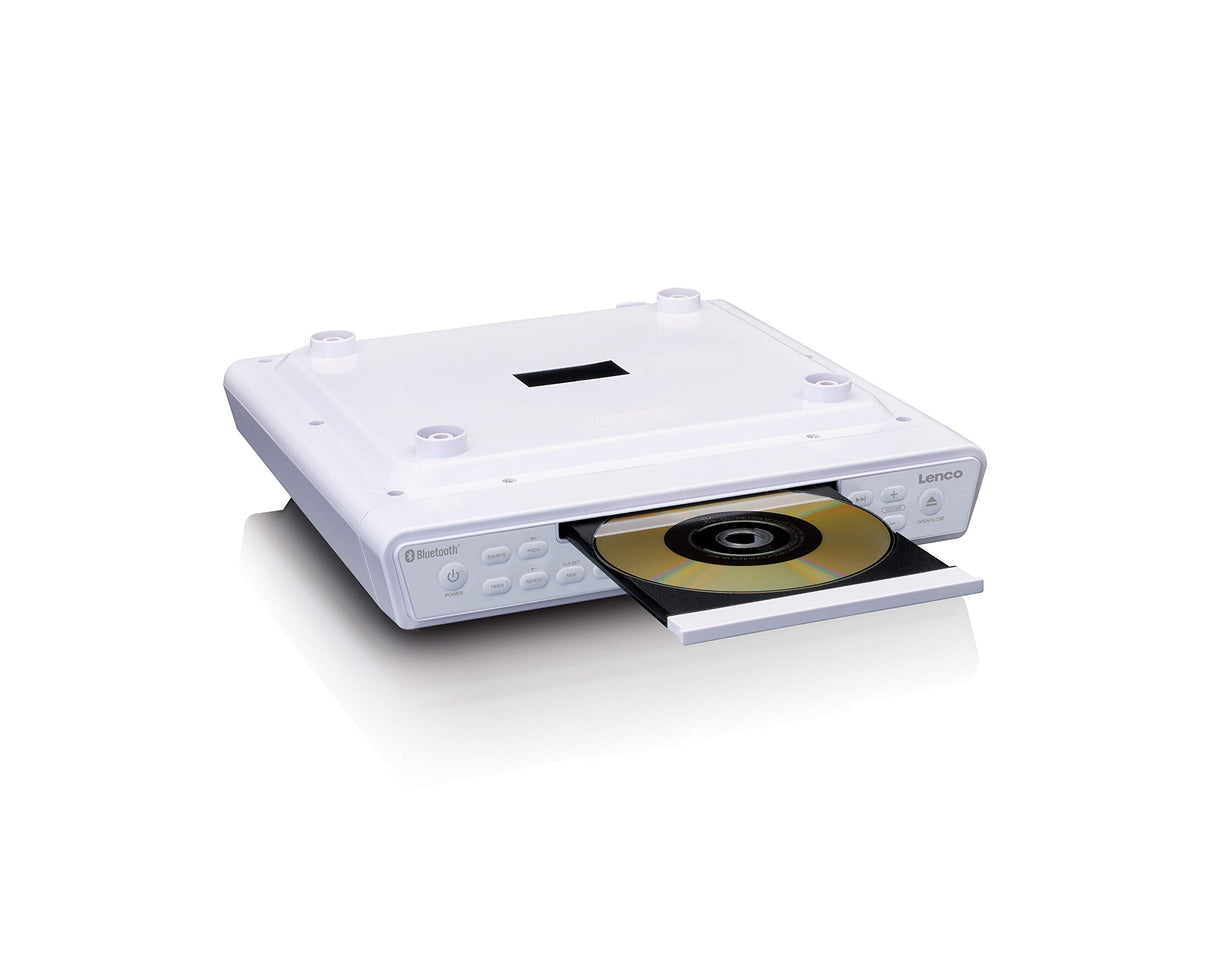 Lenco KCR-150 A003089 - Radio FM con Kit de Montaje para subestructura (2 x 3 W RMS, función Temporizador), Color Blanco
