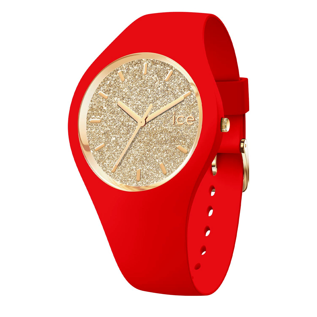 Ice-Watch - ICE glitter Red passion - Reloj rojo para Mujer con Correa de silicona - 021080 (Medium)