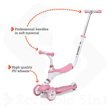 Mondo Toys - On&Go - Scribble Patinete para niños 5 en 1 - Patinete con Asiento, Pedales de Goma Suave y Grande Scooter de 3 Ruedas para niños - Edad de 1 a 5 años | MAX 50 kg - Color Rosa - 28575