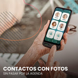 SPC Zeus 2 Pro - Smartphone para Mayores Compatible con App para Control y ubicación remota | Modo fácil, Botones físicos, Iconos XXL | 6,1”, Dos cámaras, 128GB | Base de Carga, botón SOS
