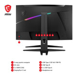 Msi mag 275CQRXF Monitor Curvo Gaming WQHD de 27 Pulgadas 1000R, 2560 x 1440 Rapid VA Panel, 240 Hz/1 ms, 116% sRGB, DisplayHDR 400, Adaptive Sync, Mystic Light DP 1.4a, HDMI 2.0b, USB Tipo-C