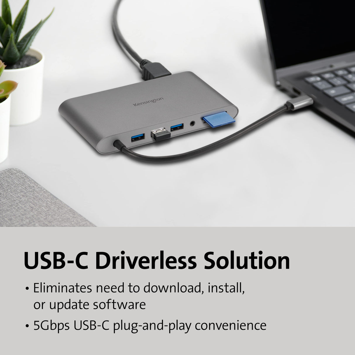 Kensington UH1440P 10 en 1, Base de Acoplamiento para Portátiles, 3 USB-A, 1 USB-C, 1 HDMI, 1 Jack de 3,5 mm, 1 Entrada VGA, 1 DP 1.2++, 1 Lector SD 3.0 y 1 Puerto Gigabit Ethernet (K33853WW)