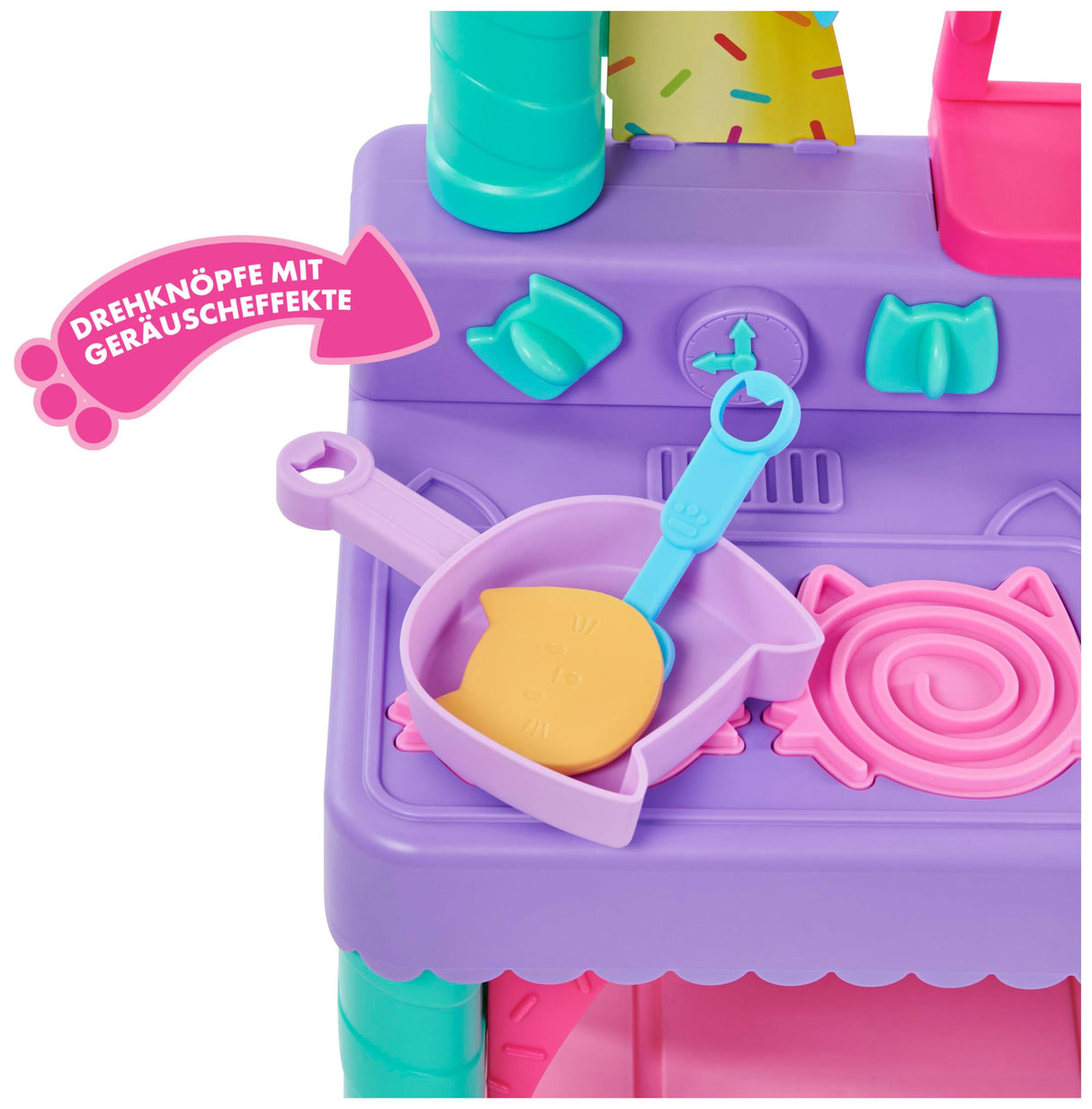 Gabby's Dollhouse Cakey GDH Purrfect Dollhouse + RLP Kitchen, Color Cocina para Juegos de rol, Medium (Spin Master 6069148)
