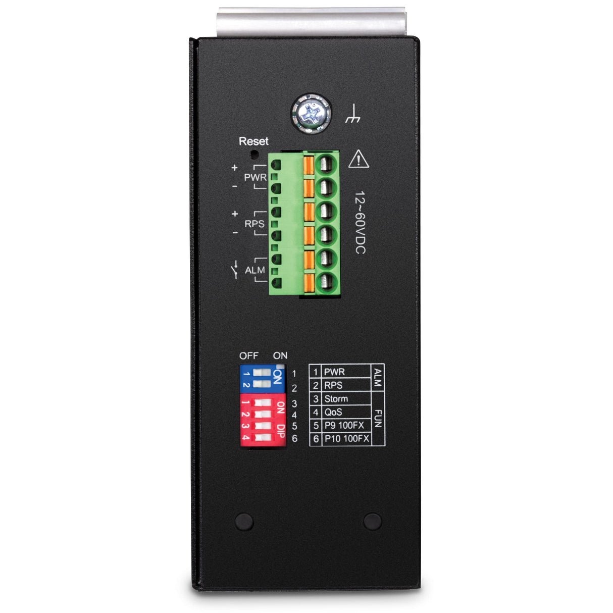 TRENDnet, TI-G102i, Conmutador DIN-Rail Industrial Gigabit L2 Administrable de 10 Puertos, 8 Gigabits, 2 SFP, Montaje en Riel DIN, IP30, Divisor Ethernet, Negro