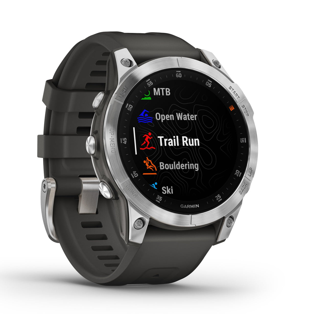 Garmin EPIX 2 - Reloj GPS Multideporte con Pantalla táctil AMOLED, Funciones Superiores, frecuencia cardíaca, mapas y música, Plata Gris