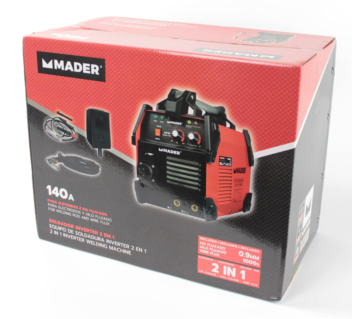 Equipo Soldadura Inverter, 3 en 1 - MMA y MIG/MAG, 140A - MADER® | Power Tools 63529