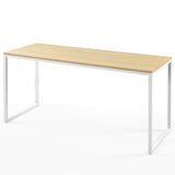 Zinus Jennifer Mesa de escritorio 160x61x74 cm - Mesa de estudio moderna de metal y madera - Mesa de ordenador - Marrón y blanco