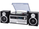 TREVI TT 1072 Dab - Sistema Tocadiscos Estéreo Bluetooth con Receptor Digital Dab/Dab+, Función Encoding, Reproductor MP3, CD, USB, Aux-In, SD, Músicacassette, Negro