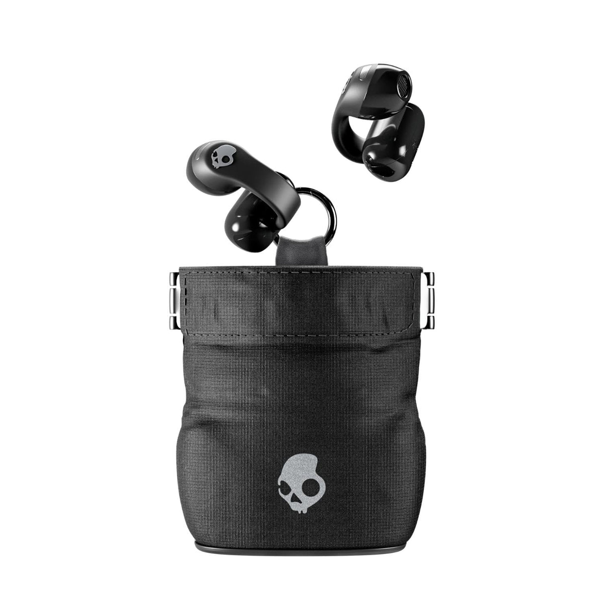 Skullcandy Push 720 Open Auriculares Open Ear Inalámbricos Bluetooth, Impermeables, Diseño Ligero de Clip, 30 Horas de Autonomía, Bolsito de Carga Inalámbrica, Micrófono para iPhone Android - Negro