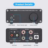 Fosi Audio V1.0B Altavoz Amplificador Estéreo 50W x 2, Amplificador de Audio de 2 Canales Mini HiFi Clase D Integrado TPA3116 con Fuente de Alimentación de 19V, 4.74A