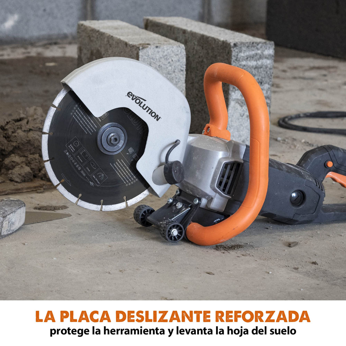 Evolution Sierra para hormigón de 230 mm R230DCT de Evolution: motor de 2000 W, sin gasolina, corte de 90 mm, incl. hoja de diamante para mampostería
