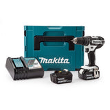 Makita DHP482RFWJ - Kit Makpac de taladro LXT Combi 18V 2x3.0 Ah, ion de litio