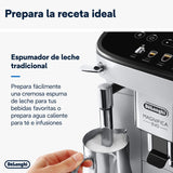De'Longhi Magnifica Evo Cafetera Superatomática para Café y Cappuccino, ECAM292.33.SB, 4 Recetas, Plata