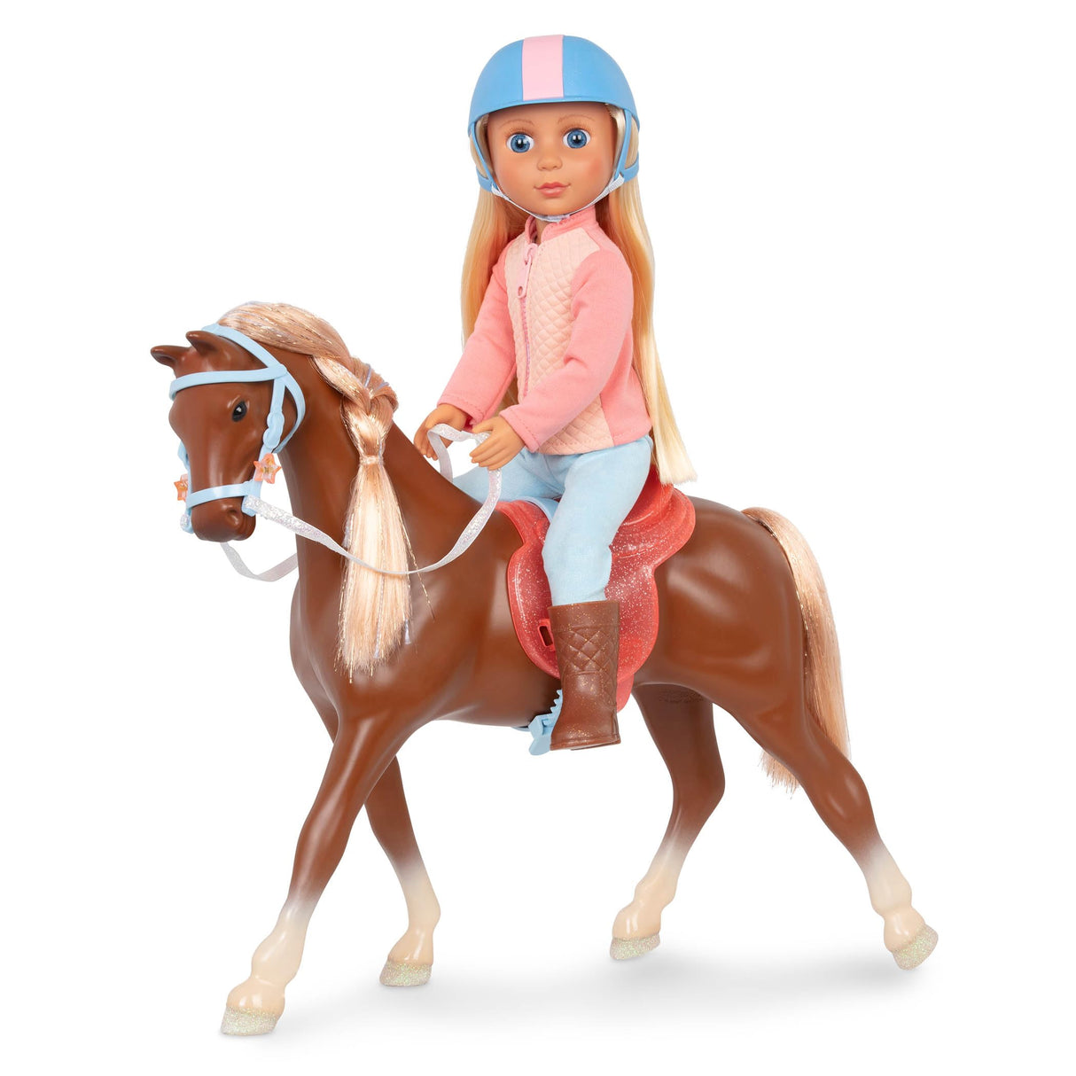 Glitter Girls - Milla & Milkyway, Establo - Muñeca de 14 pulgadas y set ecuestre - Pelo rubio y ojos azules, crin rubia - Muñeca, caballo, conjunto de establo - 3 años +