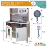 WOOMAX Cocina Juguete de Madera con luz y Sonidos, con Accesorios y Utensilios de Cocina, para niños Desde 3 años (49026)