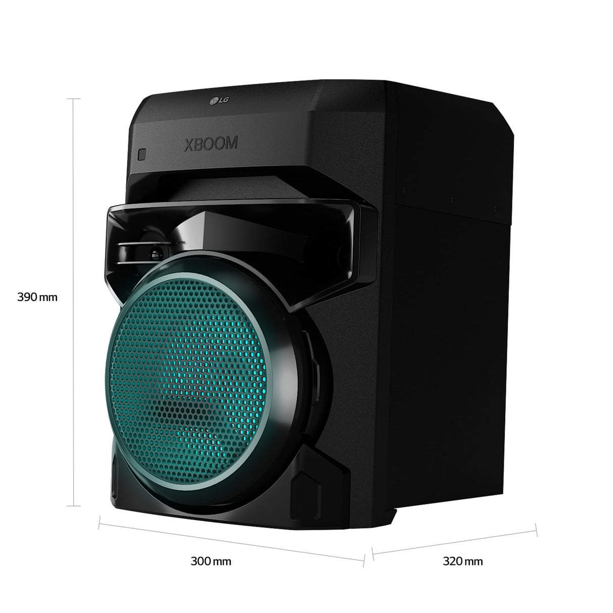 LG XBOOM RNC2, Altavoz de Gran Potencia, 80W, la Bestia, 2 Altavoces, Bluetooth 4.2, USB, Conexión Auxiliar RCA, iluminación LED y entradas para micrófono, Gris Oscuro