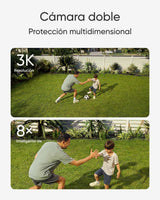eufy Security Floodlight Camera E340 con Cable, Giro de 360° e inclinación, grabación ininterrumpida, cámara Doble, Compatible con HomeBase 3, Almacenamiento Local, sin cuota mensual