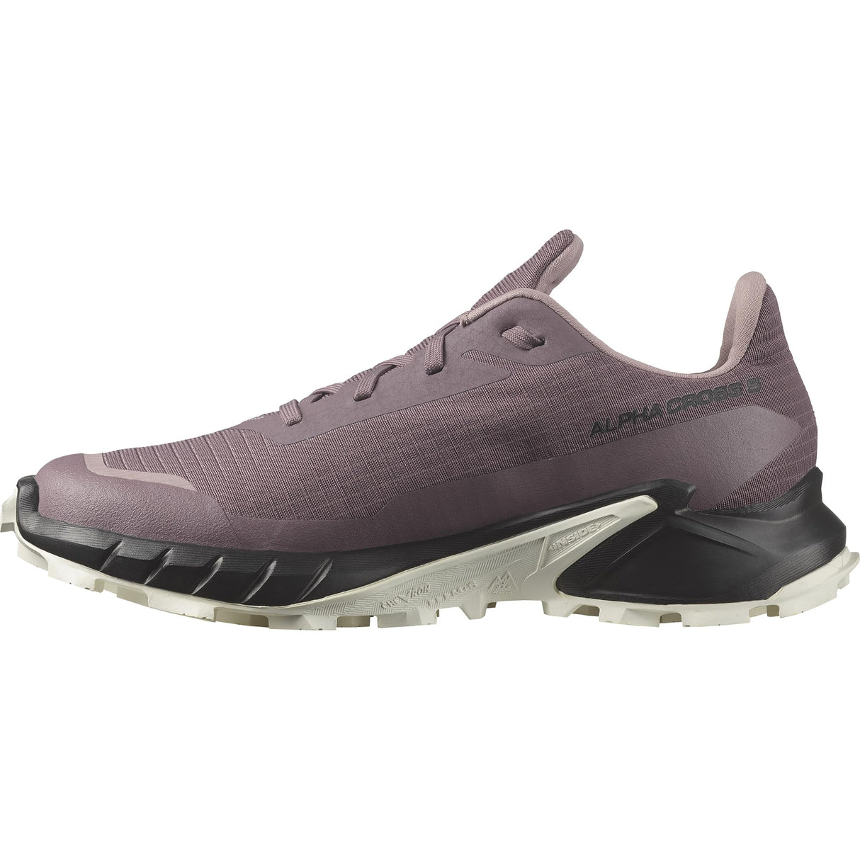 Salomon ALPHACROSS 5 GORE-TEX, Zapatos de senderismo para Mujer, Moonscape Black White, 39 1/3 EU