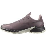 Salomon ALPHACROSS 5 GORE-TEX, Zapatos de senderismo para Mujer, Moonscape Black White, 39 1/3 EU