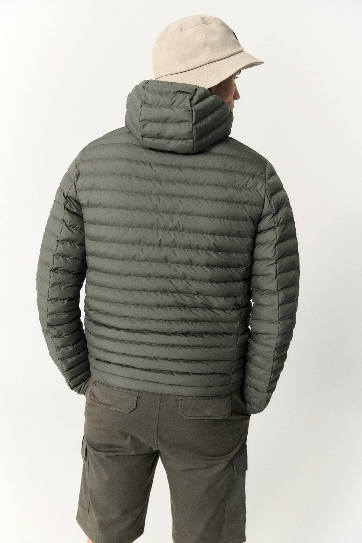 ECOALF - Cazadora Hombre Atlantantalf, de Poliéster Reciclado, Relleno de Fellex, Impermeable, Cómoda y Ligera, Chaqueta Hombre, Talla S, Color Caqui Claro
