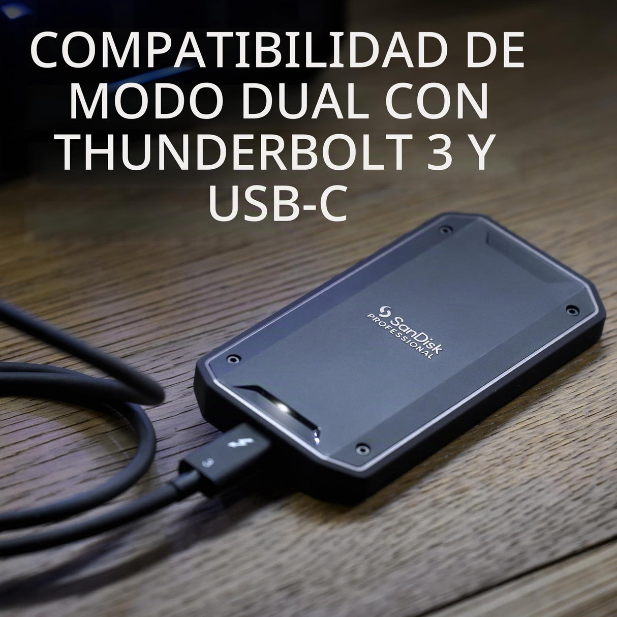 SanDisk SSD Profesional de 4 TB PRO-G40 hasta 3000 MB/s, Unidad Externa de Estado sólido, Thunderbolt 3 (40 Gbps), USB-C (10 Gbps) Ultra Resistente IP68 Resistente al Polvo y al Agua