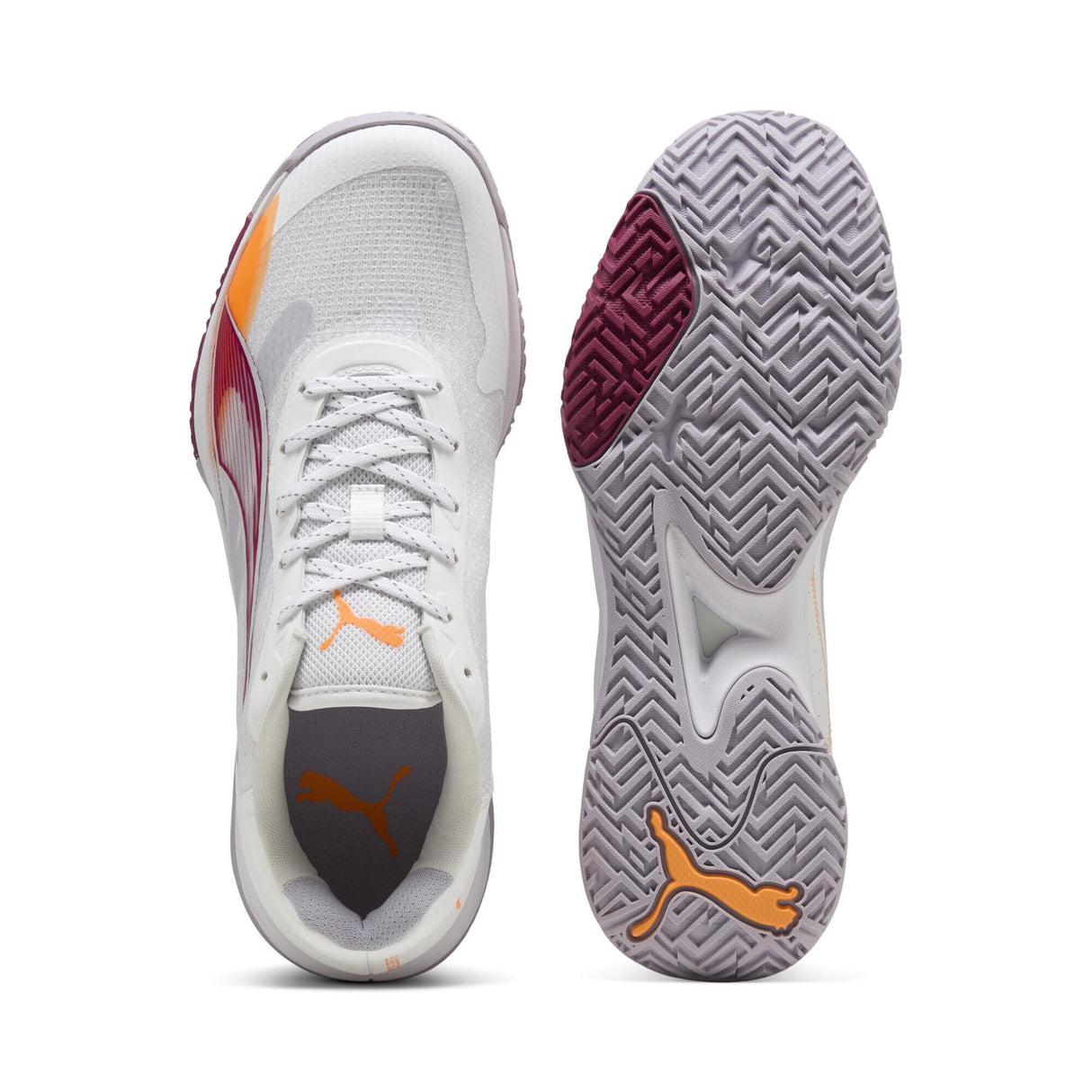 PUMA Accelerate Turbo W+ 4, Zapato de Tribunal Interior Mujer, White Berry Lilac Crush Heat Fire, 41 EU