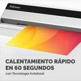 Fellowes Plastificadora Saturn A3 Pequeña Oficina – InstaHeat, lista en 60 segundos, sin atascos, apagado automático – Para fundas de 80/100/125 micras – Incluye 10 fundas – Uso en casa y oficina