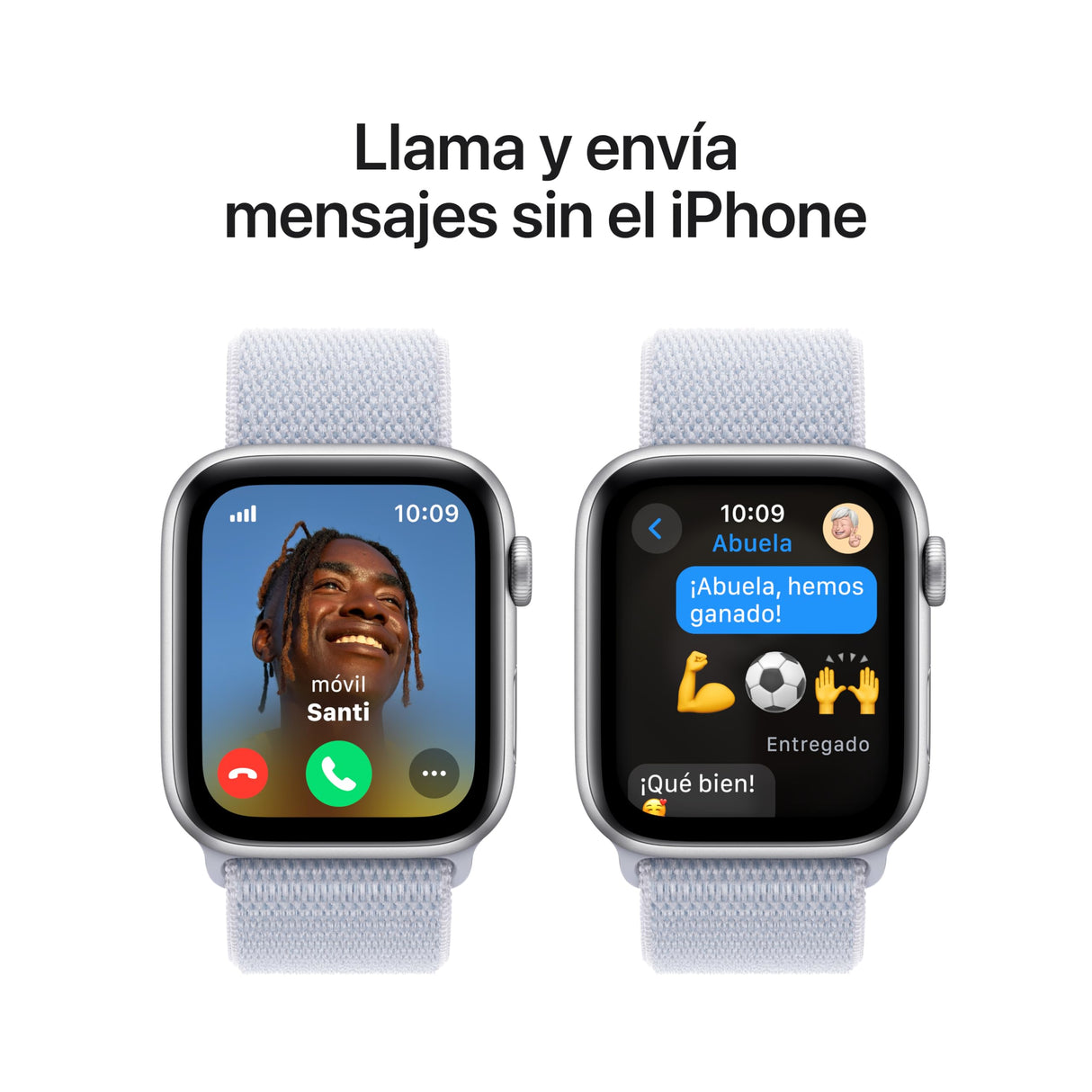 Apple Watch SE de 2.ª generación GPS + Cellular Smartwatch con Caja de Aluminio en Plata de 44 mm y Correa Loop Deportiva Azul Nube. Monitores de entreno y sueño y Neutro en Carbono