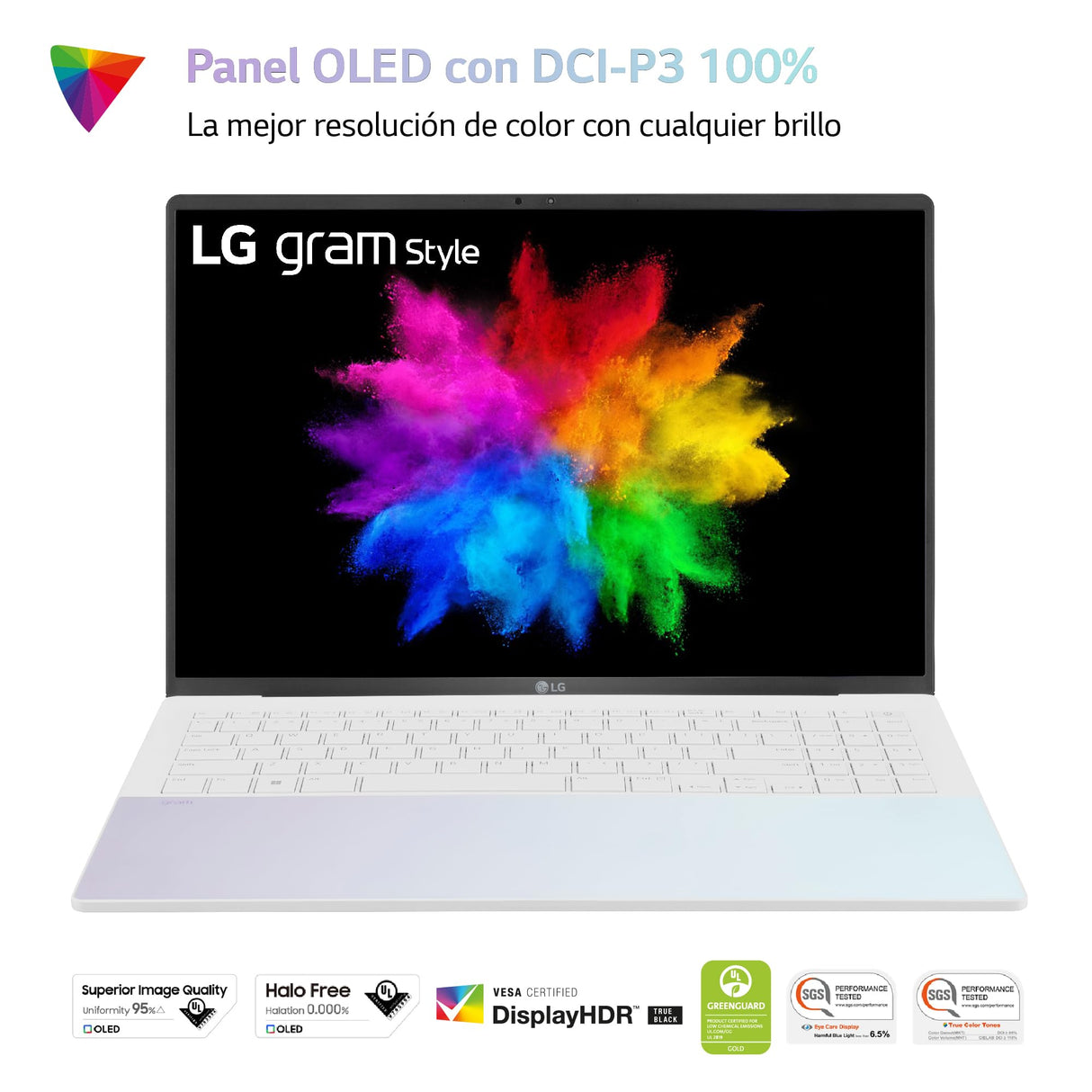 LG Gram STYLE 16Z90RS-G.AD74B - Ordenador Portátil, 16 Pulgadas OLED FHD, Intel Core EVO i7 13ª Gen, Windows 11 Home, 32 GB RAM, 512GB SSD, 1.2Kg, 12.5hr de Autonomía, White ICE