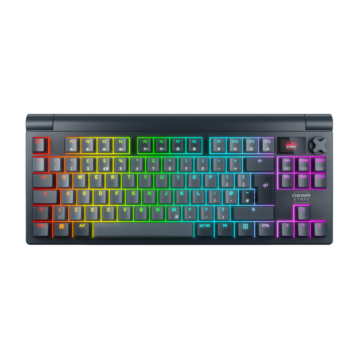 CHERRY XTRFY MX 8.3 TKL Wireless, Teclado Mecánico Gaming Sin Bloque Numérico, Disposición UK (QWERTY), Switches Hot Swappable MX2A Red, Starfall Grey