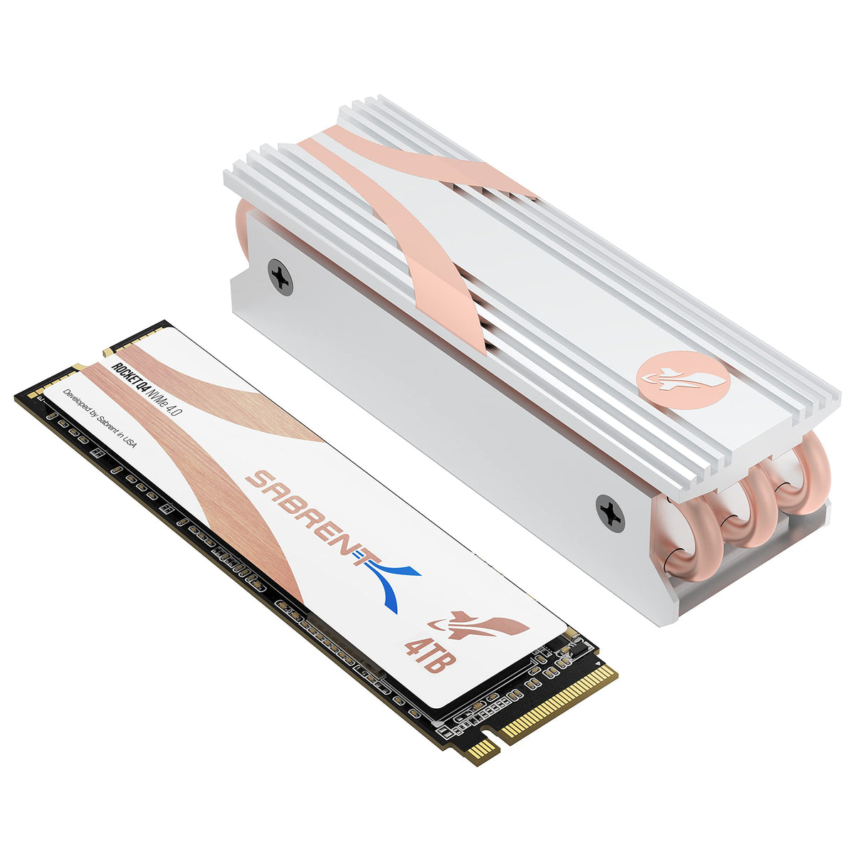 SABRENT SSD 4TB con disipador de calor, M.2 SSD 4TB, NVMe 4TB, PCIe 4.0 M.2 2280, Gen4, Velocidades internas de SSD de hasta 4900 MB/s, Rendimiento extremo, 5 años de garantía (SB-RKTQ4-HTSS-4TB)