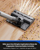 Proscenic P11 Mopping Aspiradora sin Cable y Fregona 2 en 1, 45kPa/550W/60Min Aspiradora Escoba Inalámbrico y Vertical con Batería Antienredos para Alfombras/Suelos Duros/Cortinas/Pelos de Mascotas