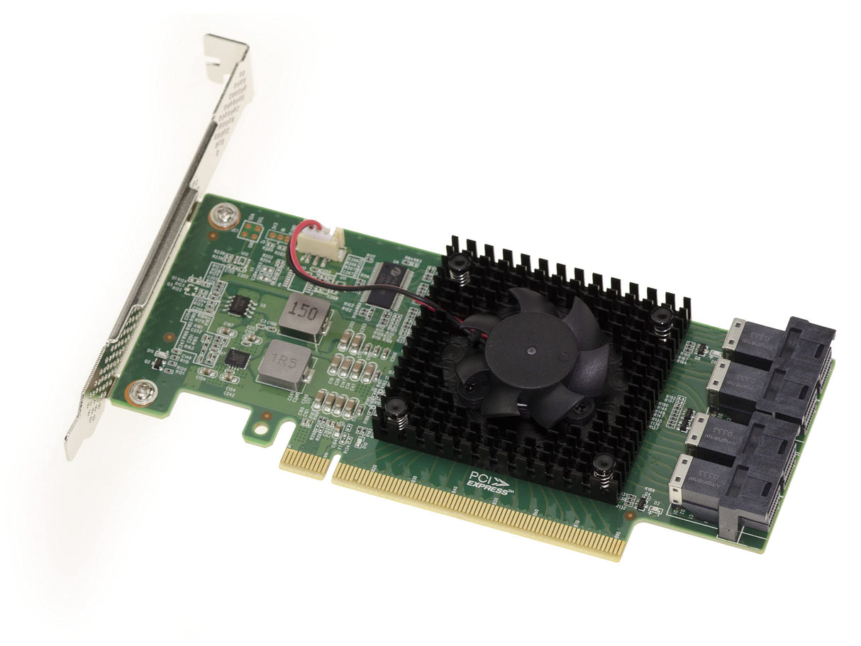 KALEA-INFORMATIQUE Tarjeta PCIe 3.0 x16 para 4 SSDs U.2 NVMe (U2 NGFF) o 4 Puertos PCIe x4. Tarjeta Multi Host Switch. Chipset PLX PEX 8747 128Gb/s