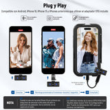 NEEWER Micrófono Lavalier Inalámbrico para iPhone Mini Mic Solapa Set Cancelar Ruido y Estuche de Carga USB C OTG Batería 24H 200m Alcance Compatible con iPhone 16 15 Android PC Portátil, KM18