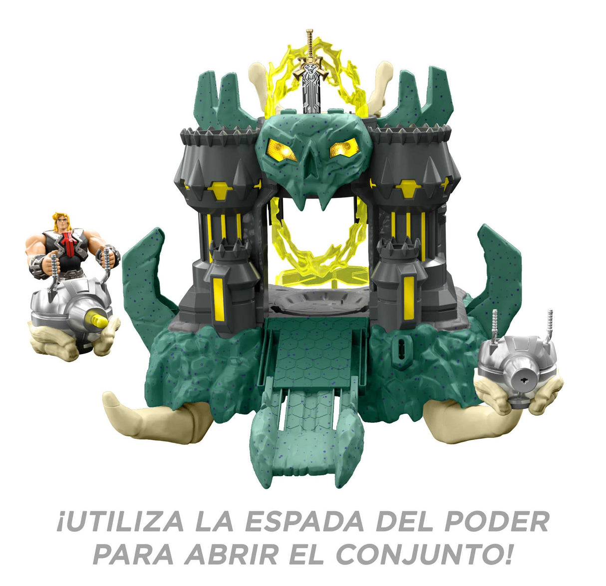 Masters of the Universe - He-Man and the Masters of the Universe Castillo de Grayskull con luces y sonidos para figuras de acción, juguete +4 años (Mattel HGW39)