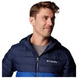 Columbia Powder Lite 2-Chaqueta con Capucha Acolchada, Mountain Blue/Collegiate Navy, L para Hombre