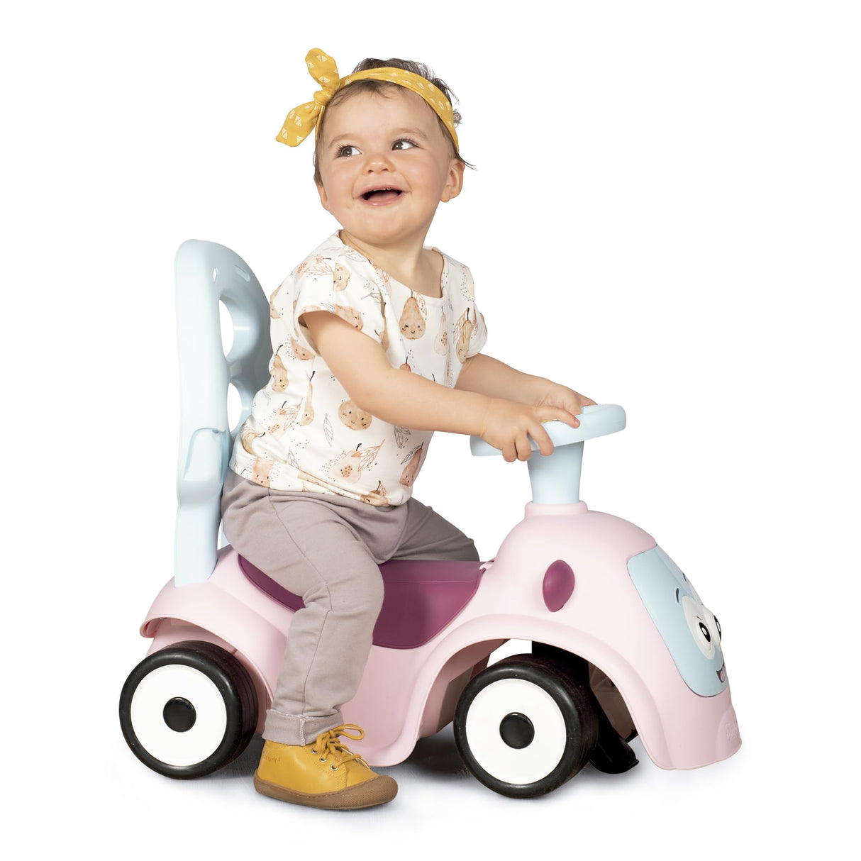 Smoby - Maestro Balade Pink Ride-On - para ni�os a Partir de 6 Meses - Actualizable - Silent Wheels - Bocina