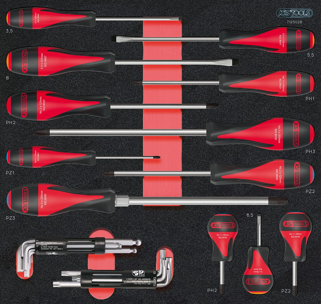 KS Tools 714.0452 - Lote de herramientas, 6 cajones para carrito con un total de 455 piezas