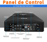 Pyle Sistema de subwoofer Amplificado de Perfil, Audio para Coche, Bajo de 8”, Activo, Cerrado, Compacto, 600V, Amplificador Incorporado