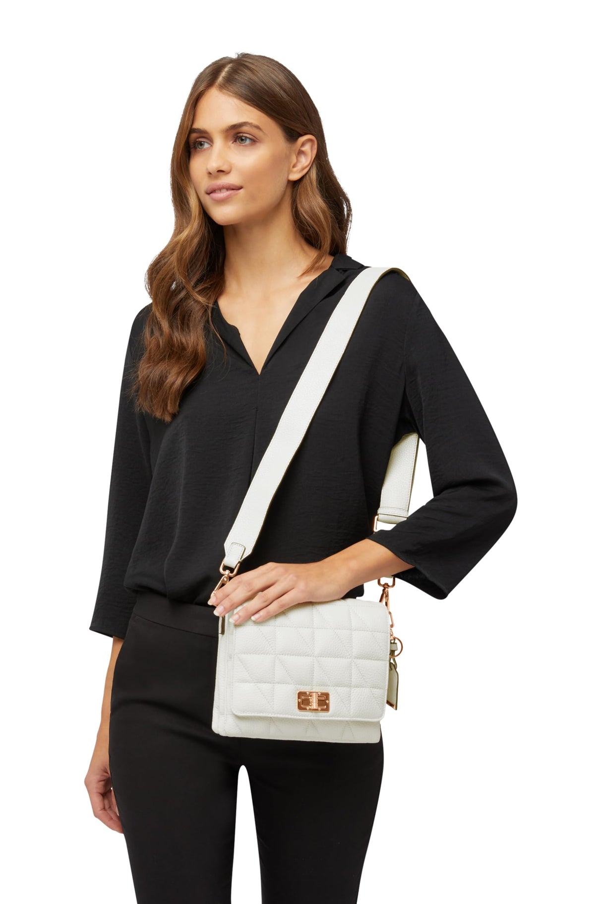 Geox D Veriana A, Bolsa Mujeres, Blanco, Einheitsgröße