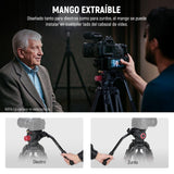 NEEWER 79"/2m Trípode Video Cámara con Cabezal Fluido, Soporte Trípode Resistente Aluminio Liberación Rápida con Placa QR Compatible con Canon Nikon Sony DSLR Videocámara, Carga MAX 17,6 LB, LL38